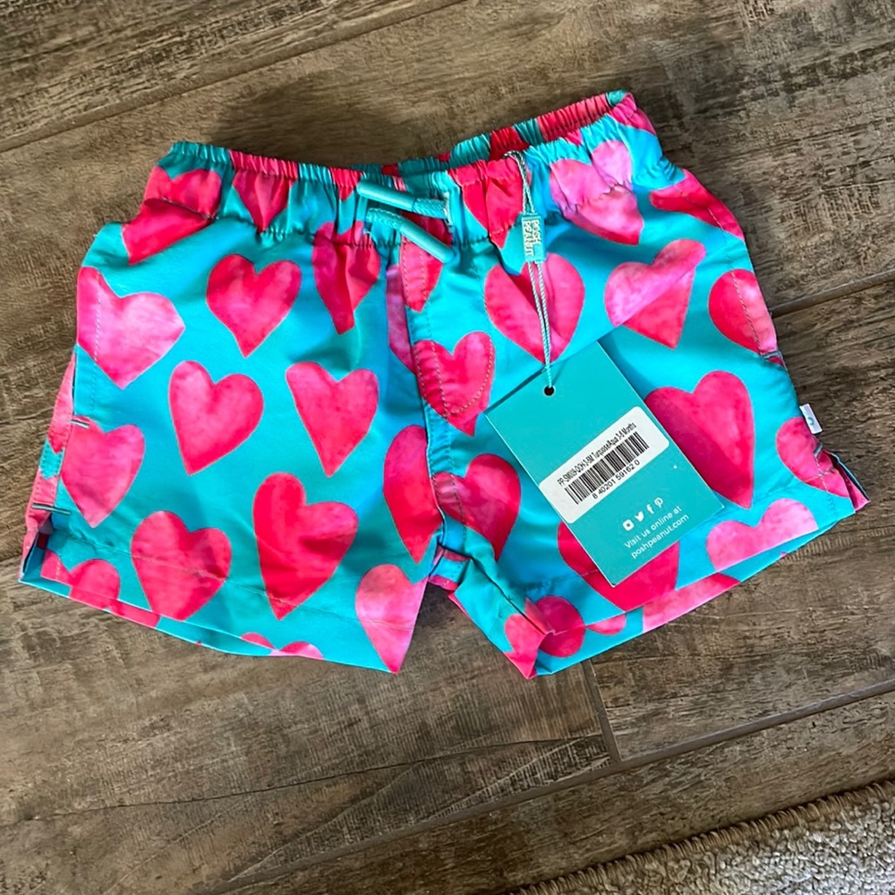 Posh Peanut queen of hearts swim trunks